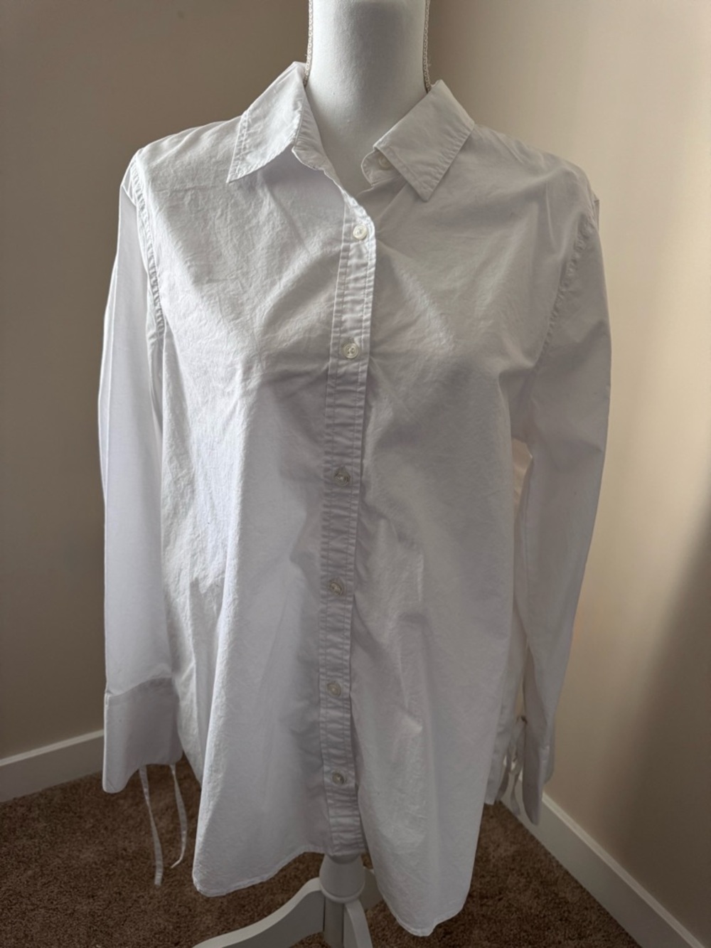 Classic White Button-Up Shirt By Lands End